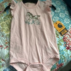 Infant girls Carhartt 9 months horse body suit.
49/80